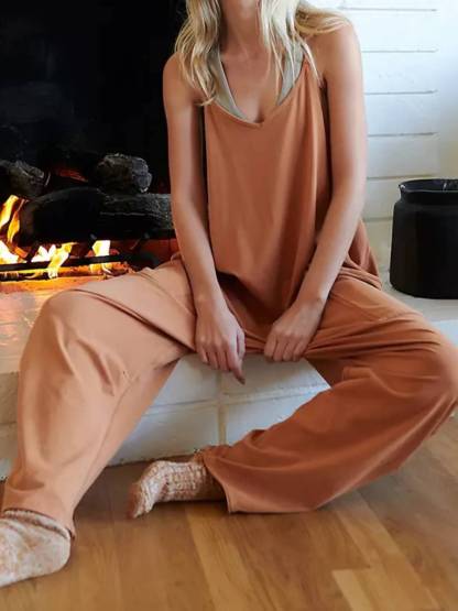 ⏰Hot Sale-Wide Leg Jumpsuit with Pockets(Buy 3 Free Shipping)