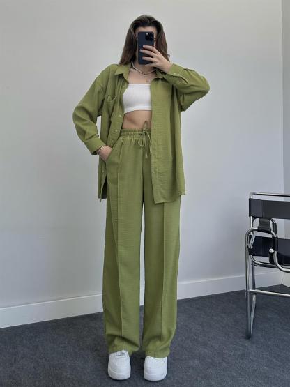 2023 Fashion Linen Shirt Set