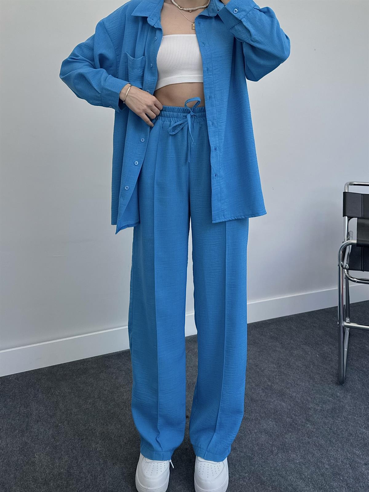 2023 Fashion Linen Shirt Set