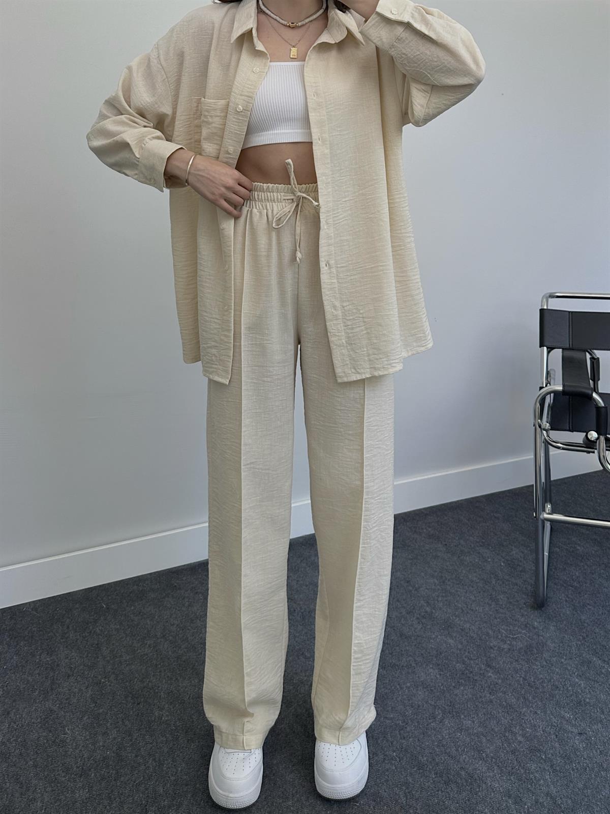 2023 Fashion Linen Shirt Set