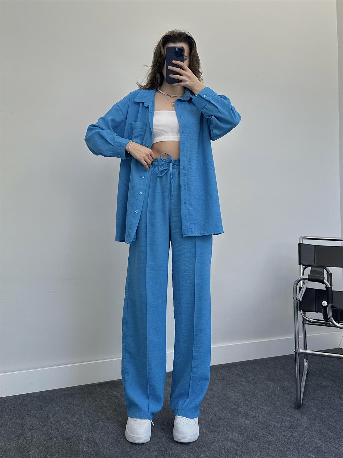 2023 Fashion Linen Shirt Set