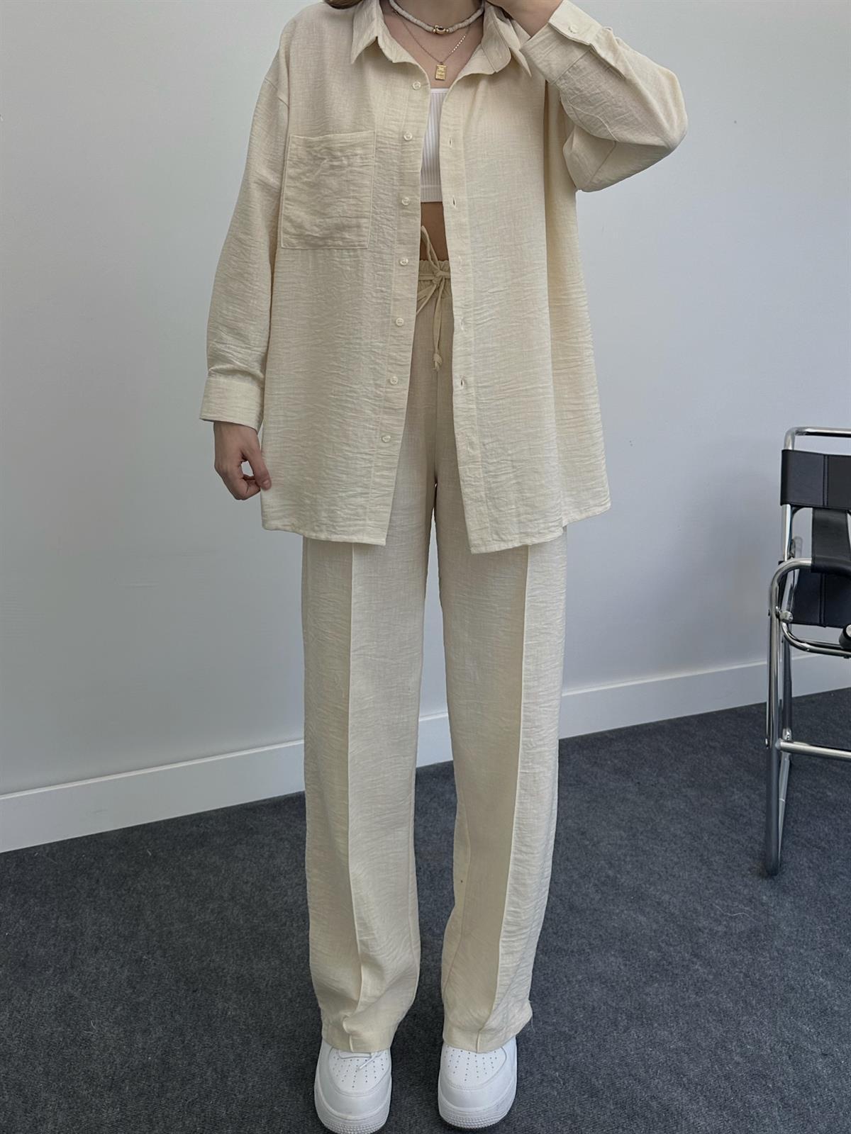 2023 Fashion Linen Shirt Set