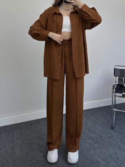 2023 Fashion Linen Shirt Set