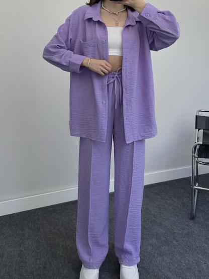 2023 Fashion Linen Shirt Set