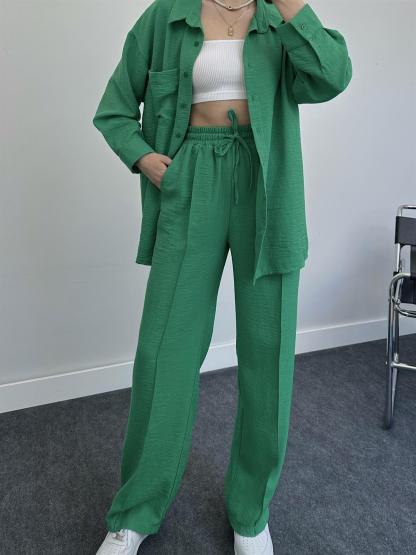 2023 Fashion Linen Shirt Set