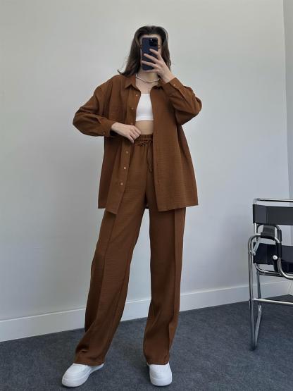 2023 Fashion Linen Shirt Set