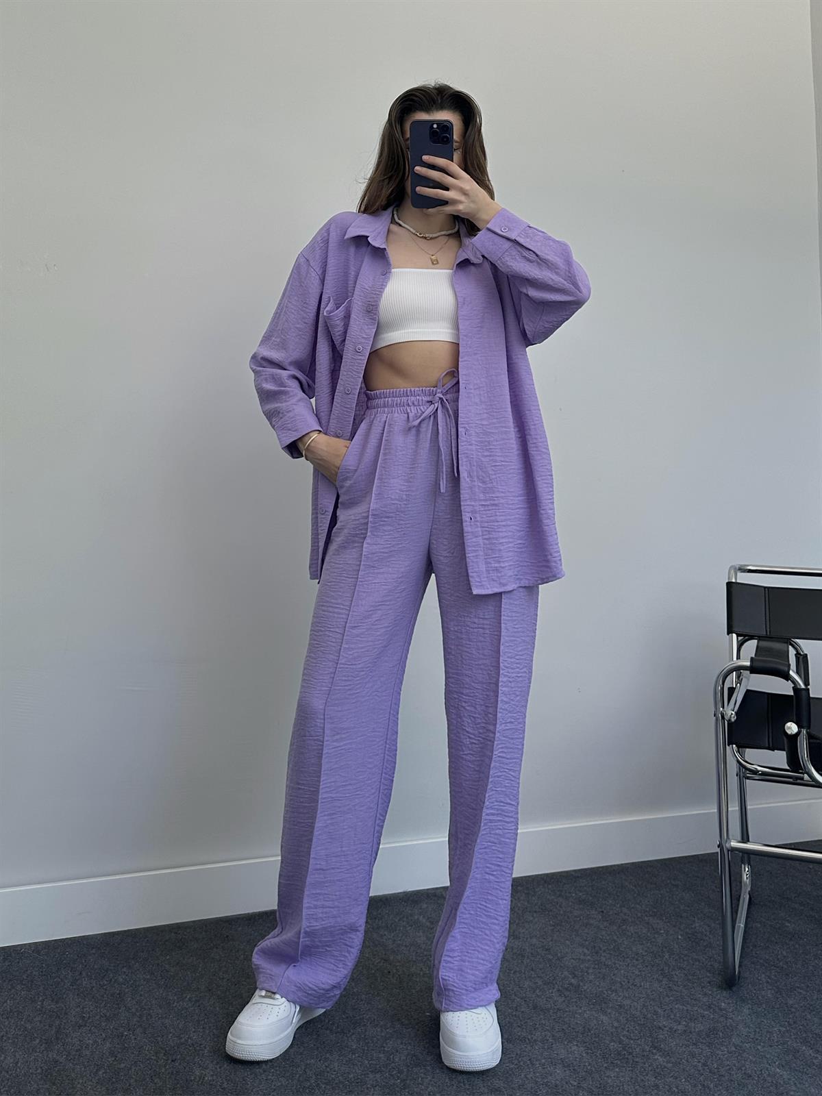 2023 Fashion Linen Shirt Set