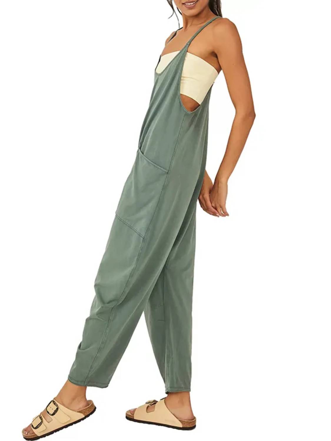 ⏰Hot Sale-Wide Leg Jumpsuit with Pockets(Buy 3 Free Shipping)