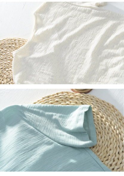 Breathable Solid Color Short Sleeves