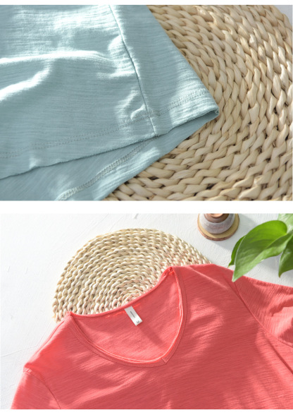 Breathable Solid Color Short Sleeves