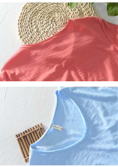 Breathable Solid Color Short Sleeves