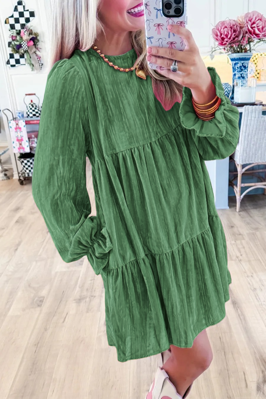 Women's Velvet Dress Gorgeous Pink Luxury Dress with Pockets(Restocking! Shipping after February 10th!)