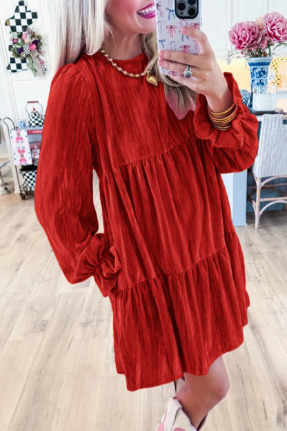 Women's Velvet Dress Gorgeous Pink Luxury Dress with Pockets(Restocking! Shipping after February 10th!)