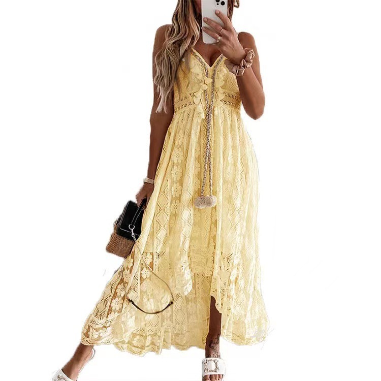 Boho Tassel Beach Summer Maxi Dress-hivebabe.com
