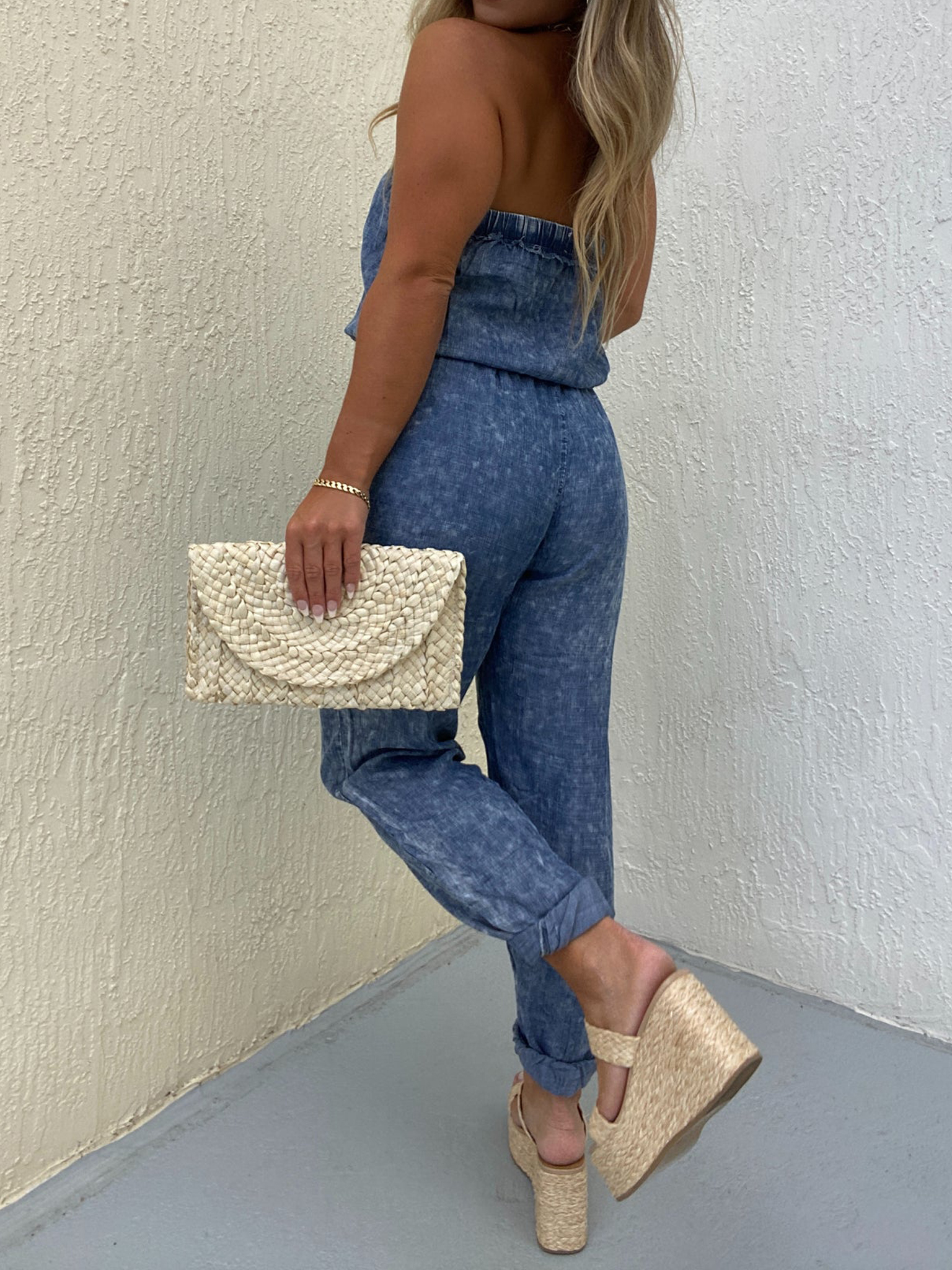 IN THE MOMENT DENIM JUMPSUIT