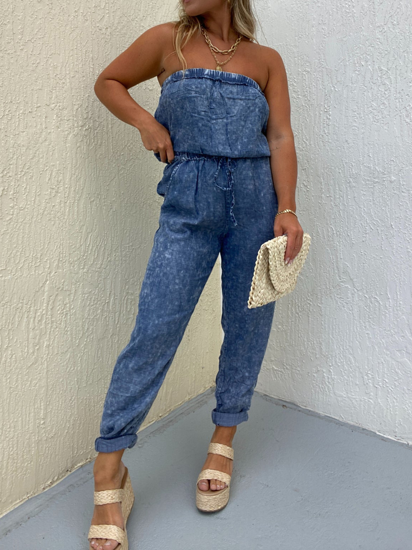 IN THE MOMENT DENIM JUMPSUIT