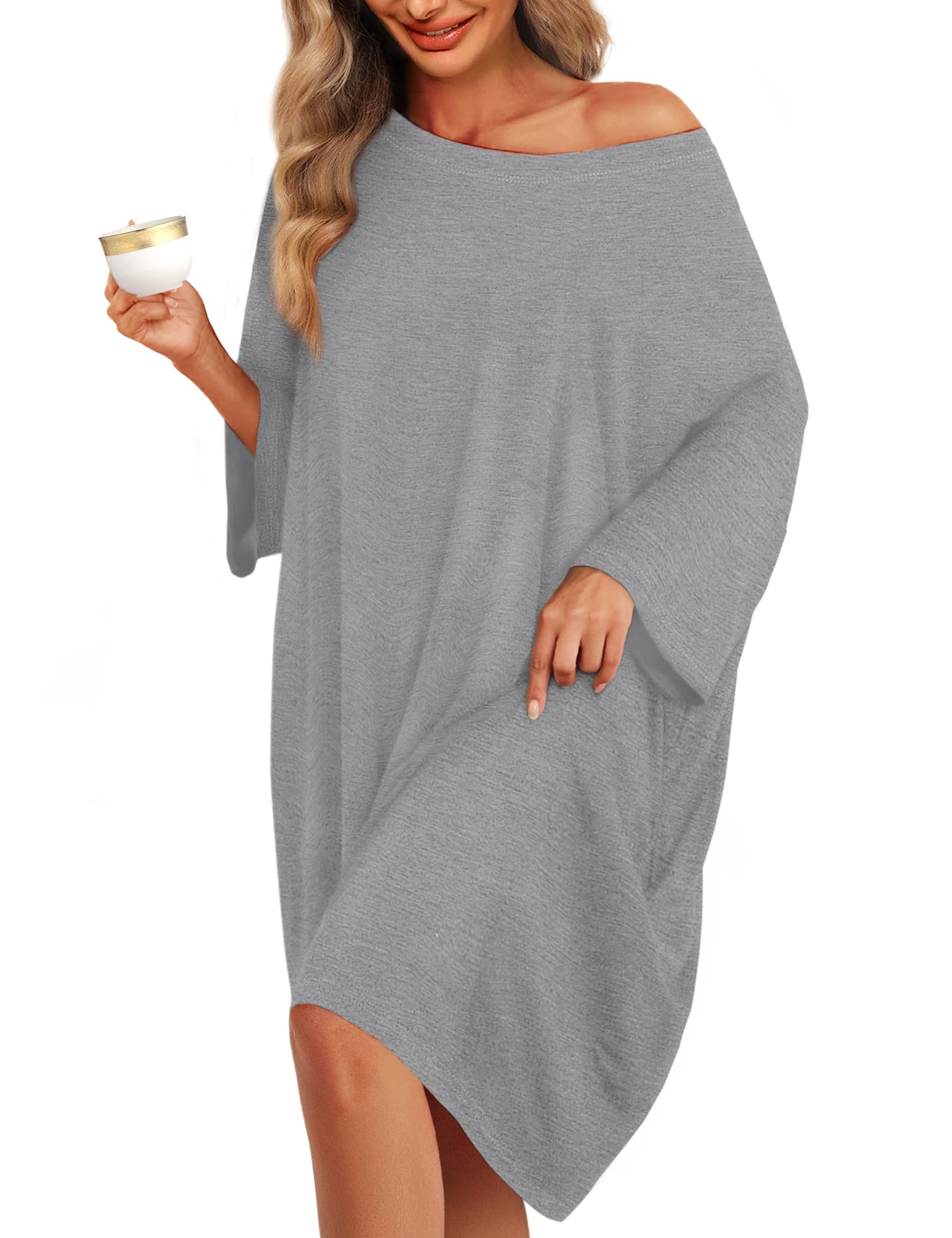 Plus Size Oversized Sleep T-shirt Dress with Pocket – Comfortable Nightgown for Women (S-5XL)