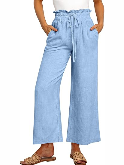 Women's Casual Drawstring Wide Leg Pants
