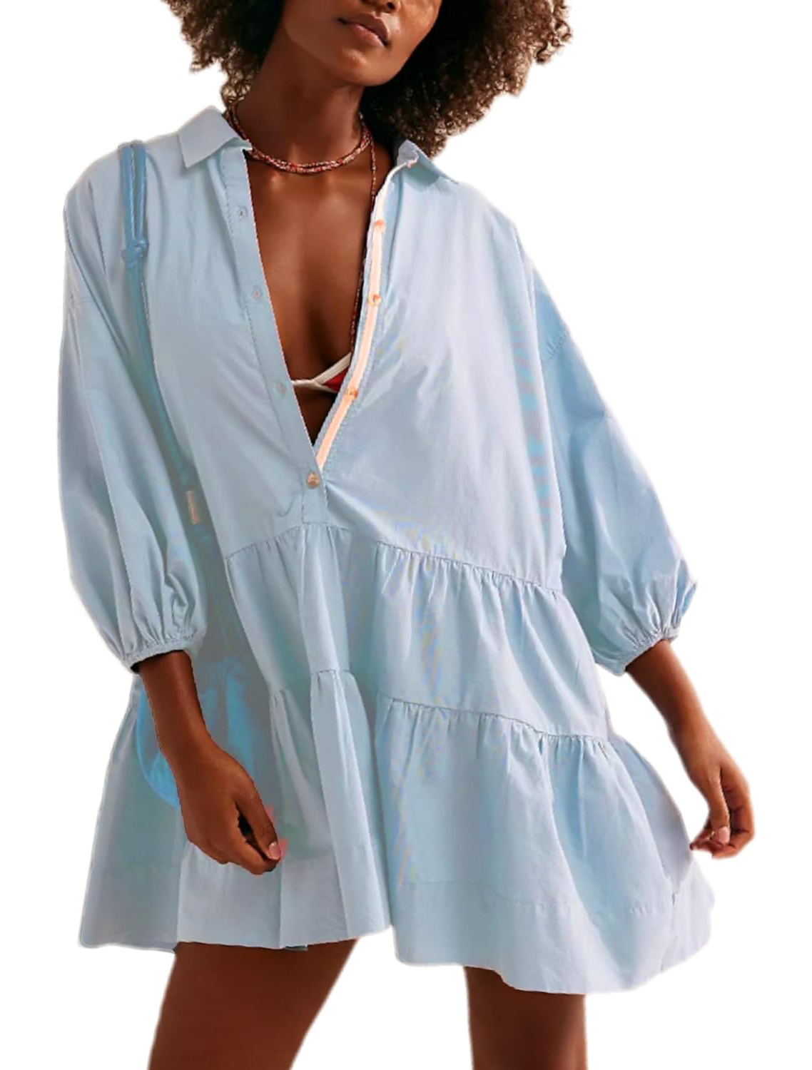 Women's Oversized Casual Collared Babydoll Mini Dress (⏰ 50% OFF TODAY)