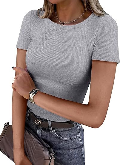 Essential Ribbed Knit Slim Fit T-Shirt  (BUY 3 FREE SHIPPING!!!)