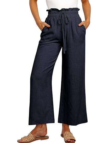 Women's Casual Drawstring Wide Leg Pants