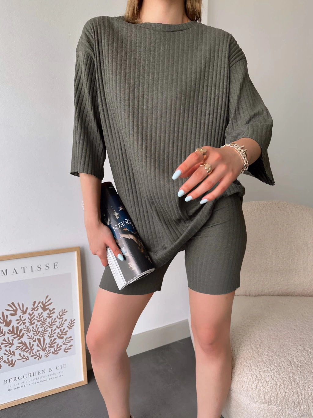 2023 Summer Hot Sale🔥 🔥 Casual Crew Neck Loose Shorts Set