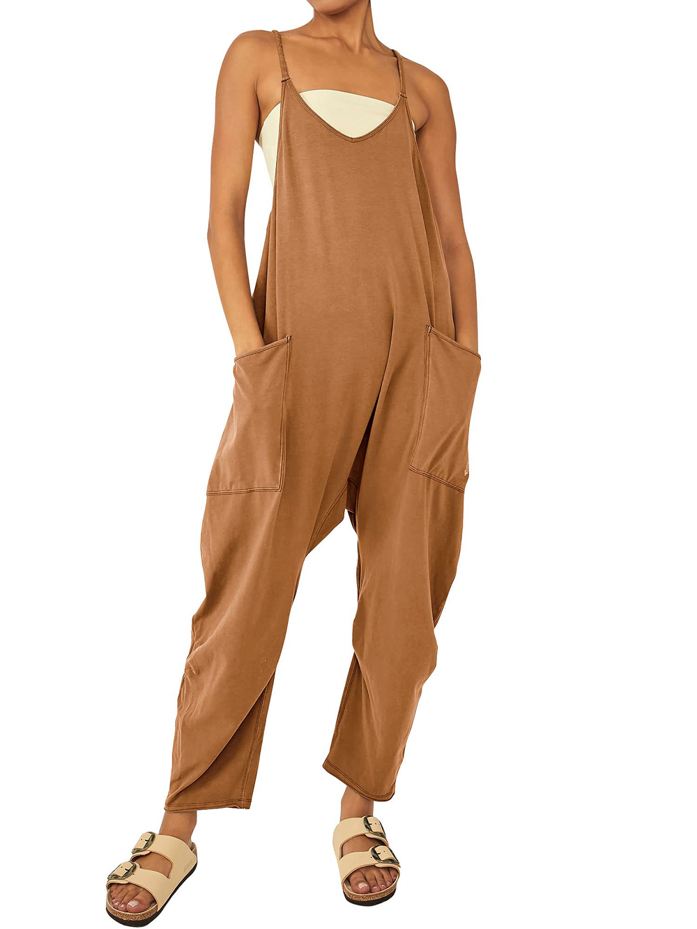 ⏰Hot Sale-Wide Leg Jumpsuit with Pockets(Buy 3 Free Shipping)