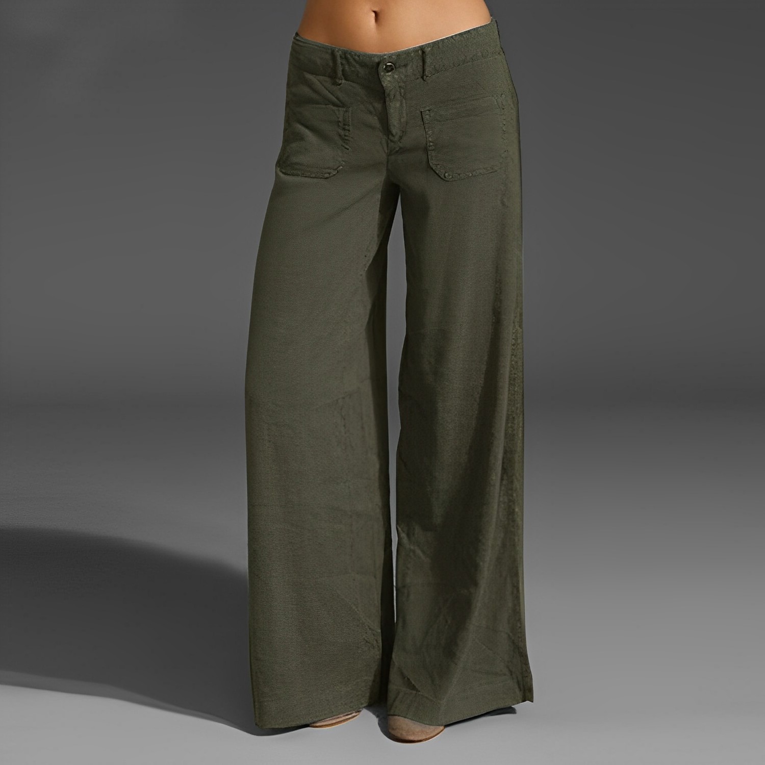 Dual Pocket Front Wide Leg Jeans