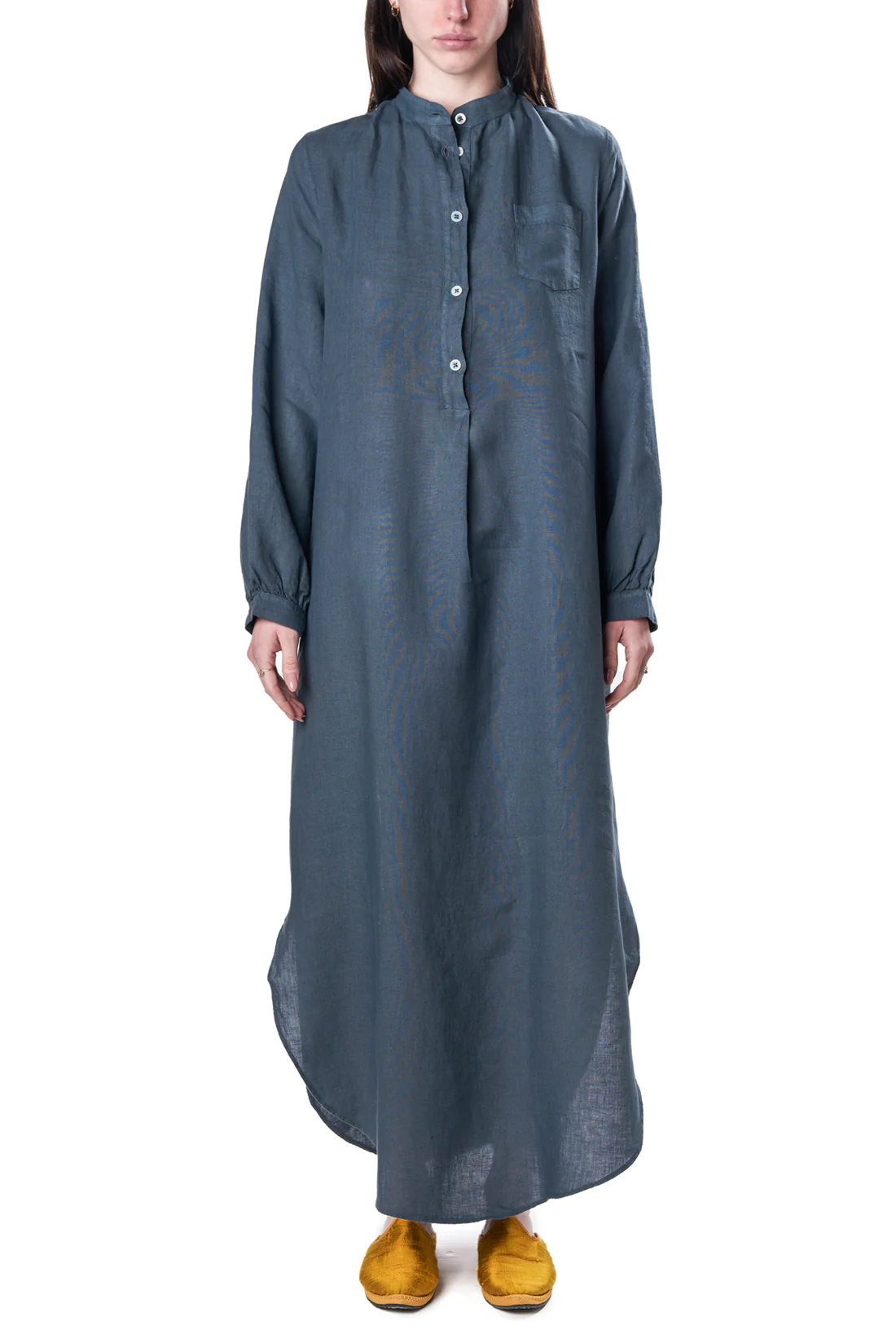 COTTON AND LINEN LOOSE SHIRT DRESS