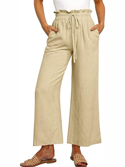 Women's Casual Drawstring Wide Leg Pants