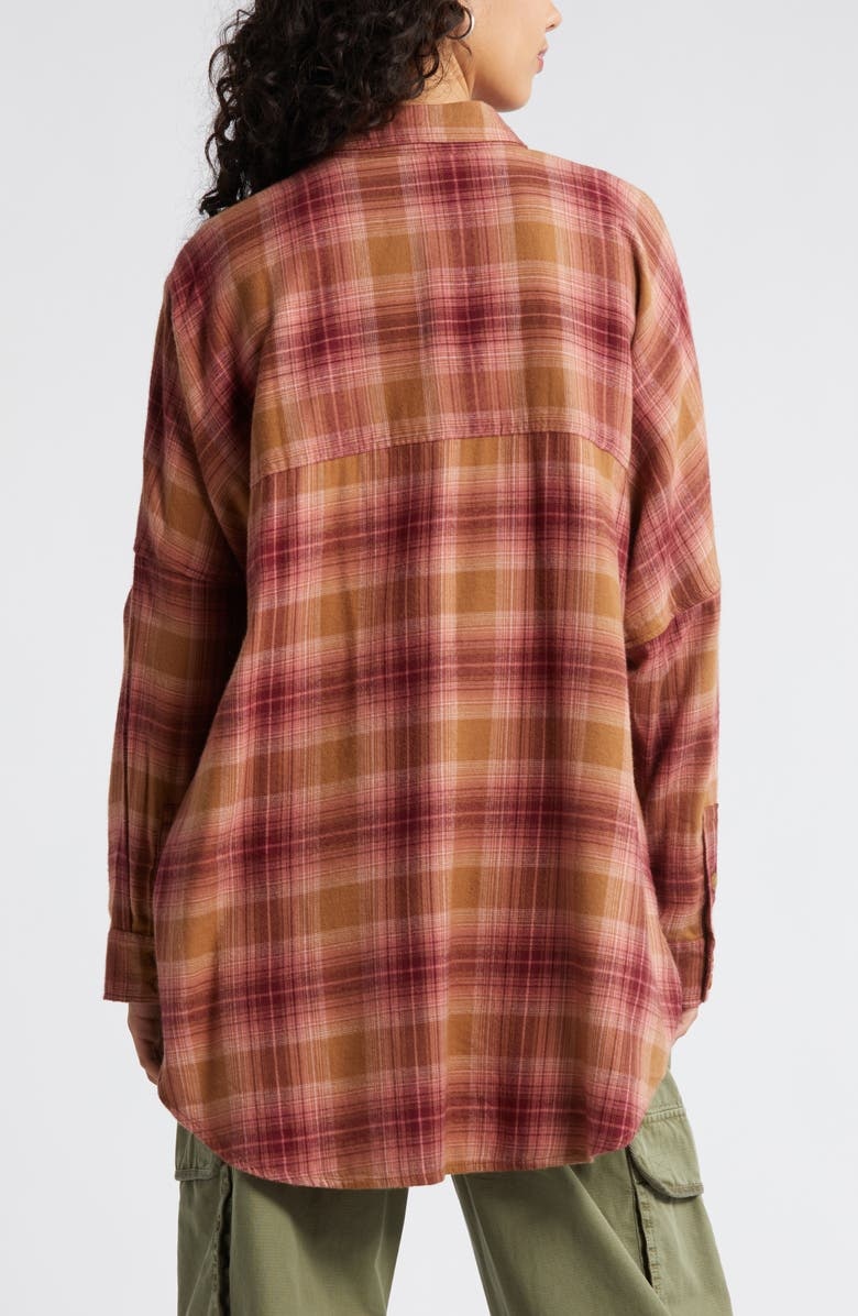 Plaid Oversize Flannel Button-Up Shirt(Buy 2 Free Shipping)
