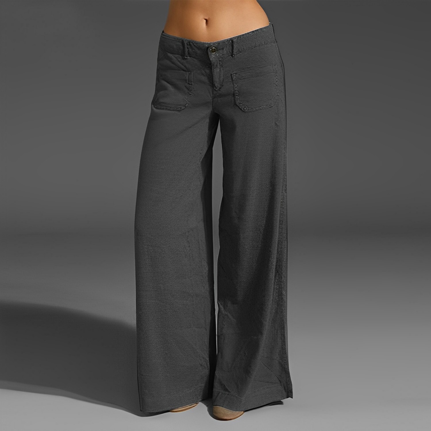 Dual Pocket Front Wide Leg Jeans