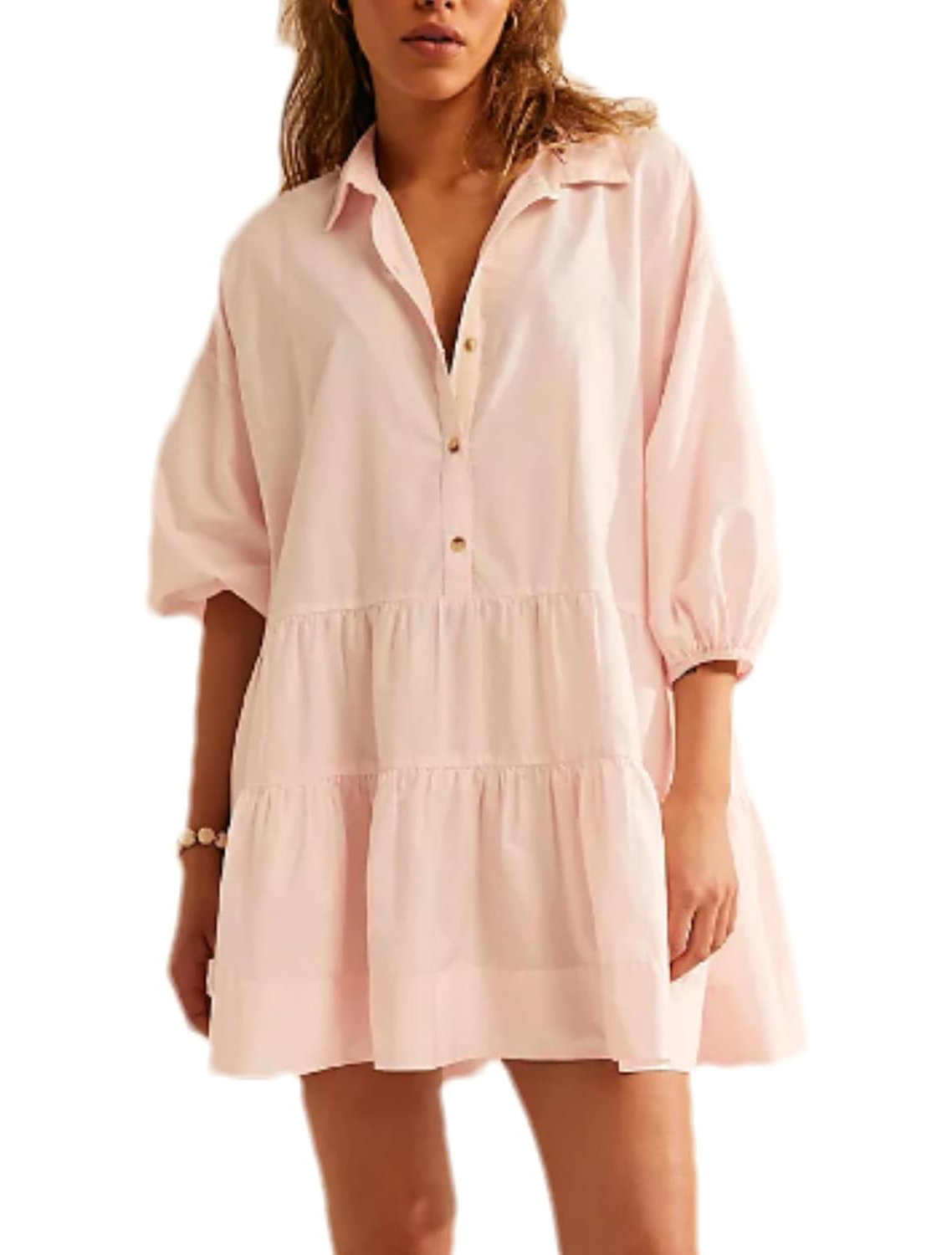 Women's Oversized Casual Collared Babydoll Mini Dress (⏰ 50% OFF TODAY)