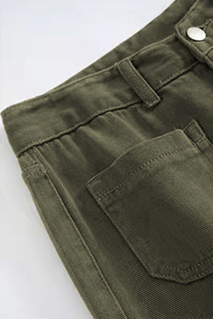 Dual Pocket Front Wide Leg Jeans