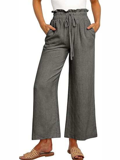 Women's Casual Drawstring Wide Leg Pants