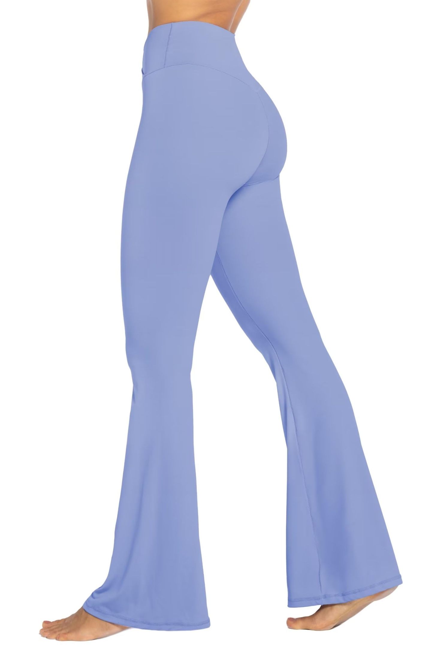 Womens Flare Leggings with Tummy Control Crossover Waist and Wide Leg