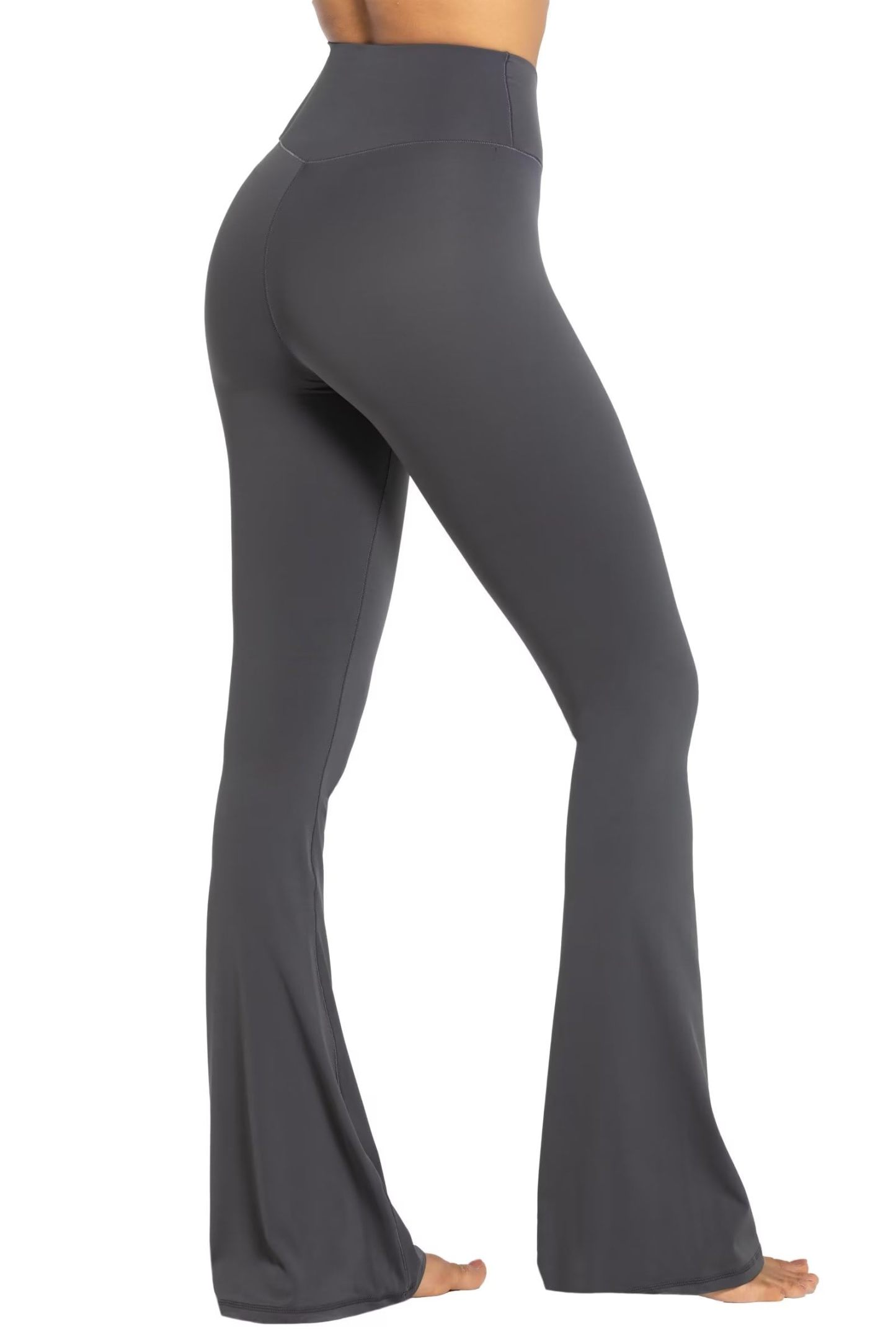 Womens Flare Leggings with Tummy Control Crossover Waist and Wide Leg