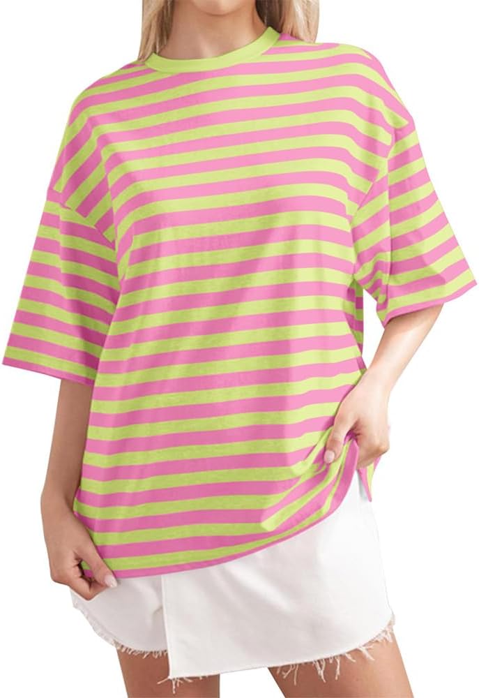 Women Oversized Striped Color Block Shirt (BUY 2 FREE SHIPPING)