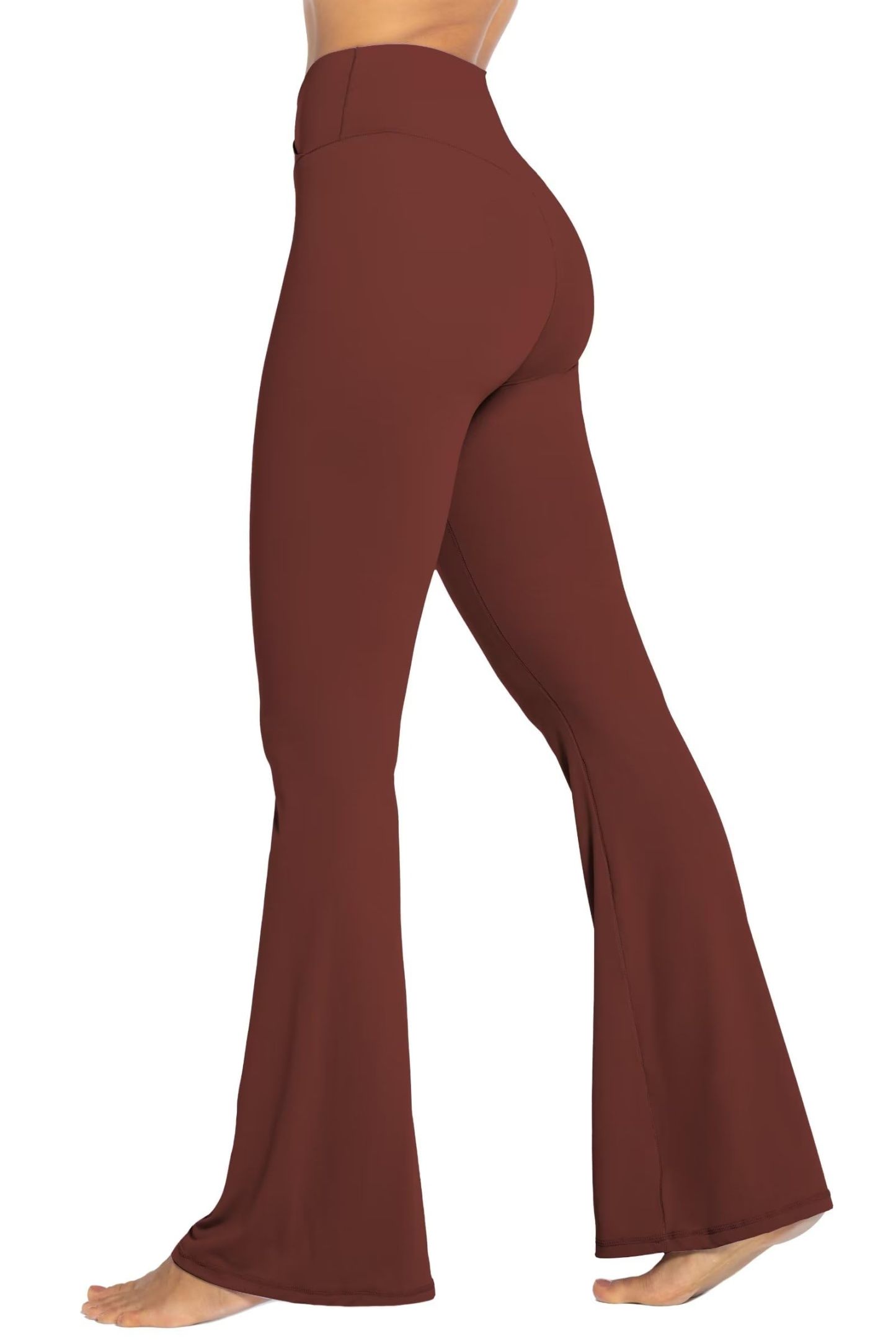 Womens Flare Leggings with Tummy Control Crossover Waist and Wide Leg