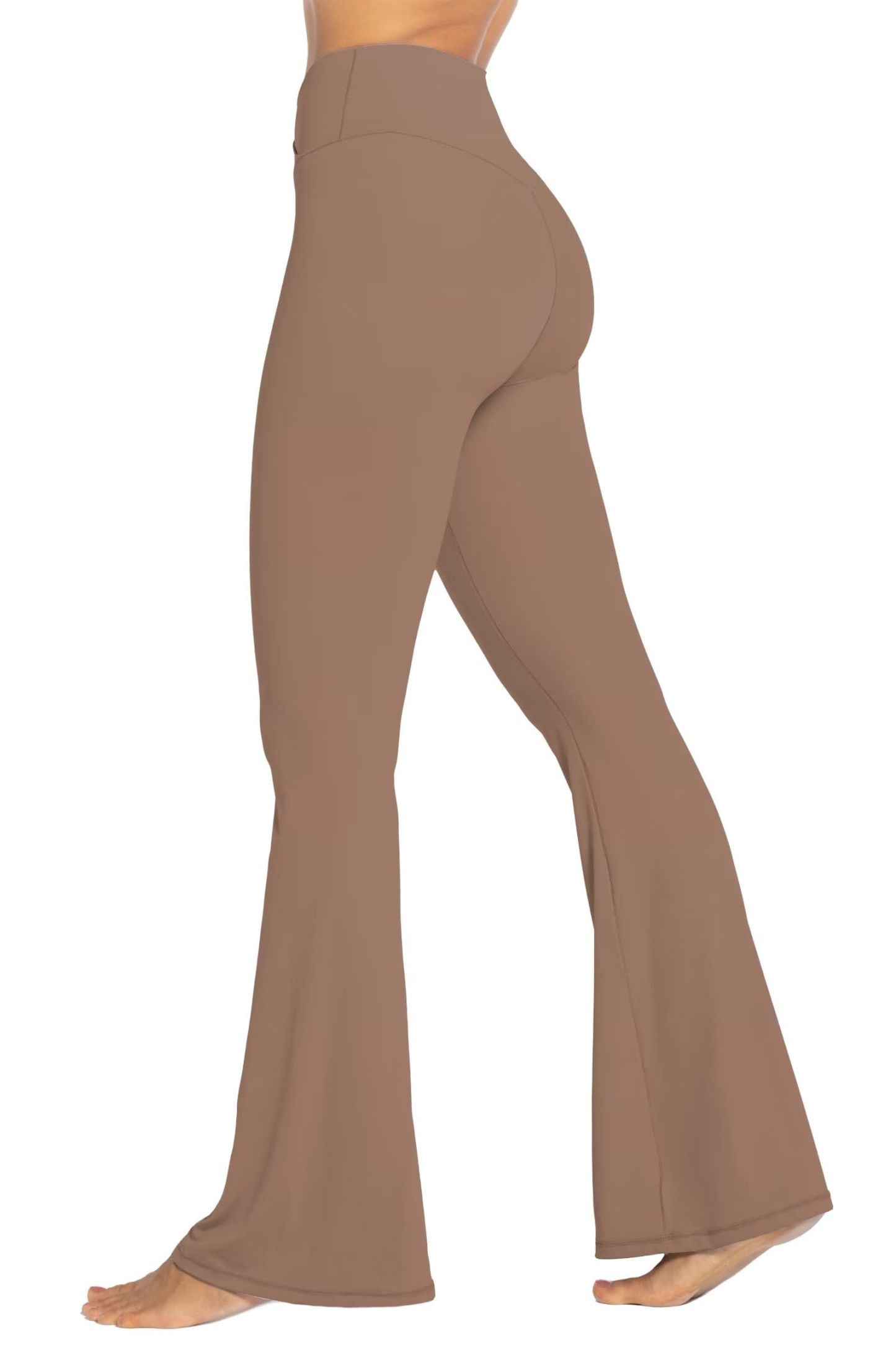 Womens Flare Leggings with Tummy Control Crossover Waist and Wide Leg