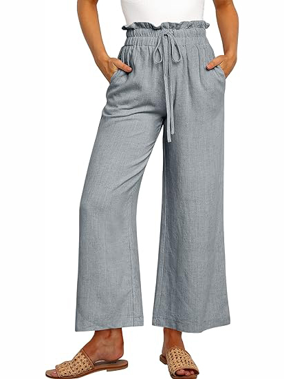 Women's Casual Drawstring Wide Leg Pants