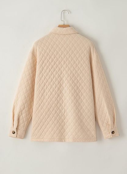 Women Button Down Casual Lightly Quilted Jackets 