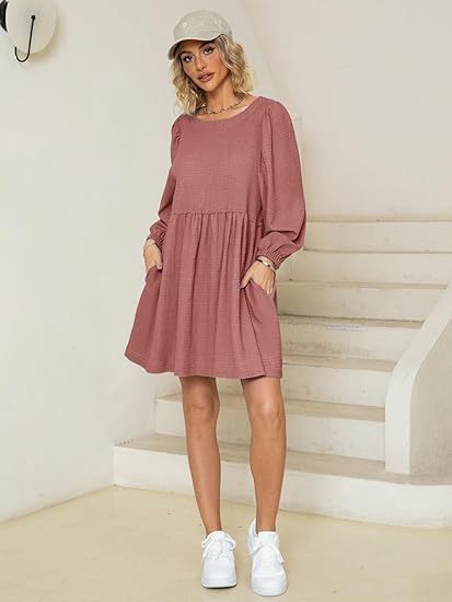 2024 🔥 Womens Flowy Summer Puff Sleeve Dress