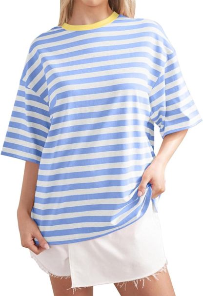 Women Oversized Striped Color Block Shirt (BUY 2 FREE SHIPPING)