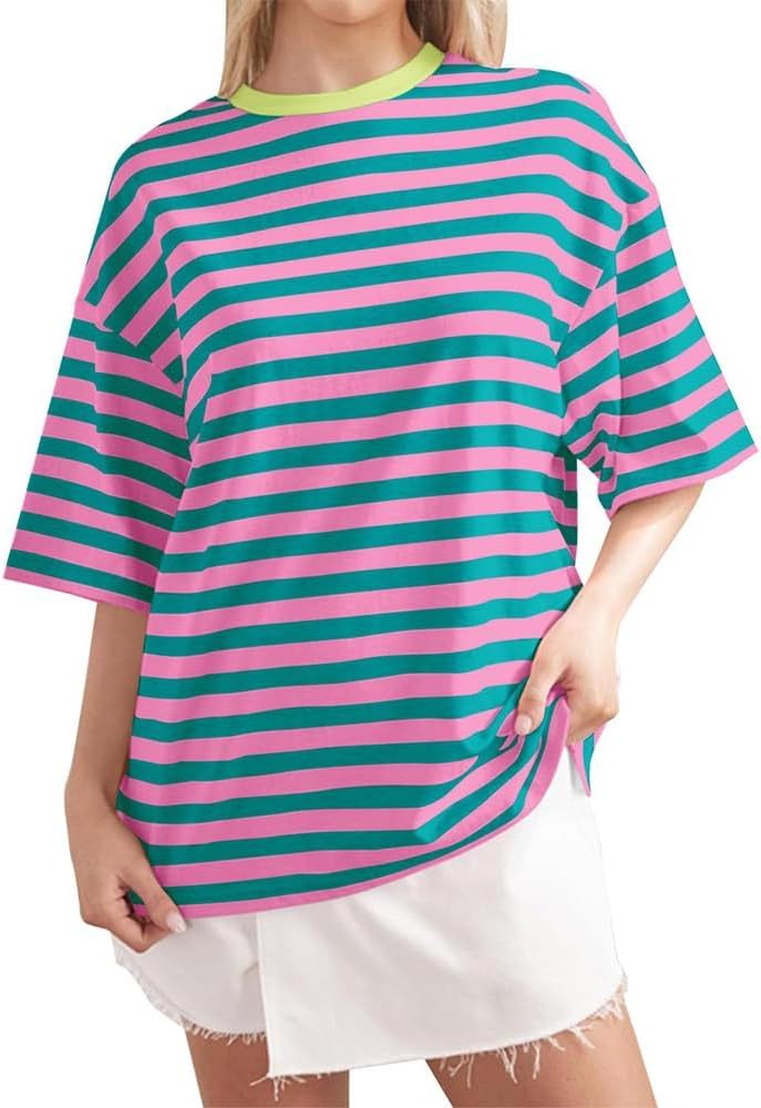 Women Oversized Striped Color Block Shirt (BUY 2 FREE SHIPPING)