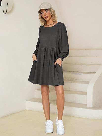 2024 🔥 Womens Flowy Summer Puff Sleeve Dress