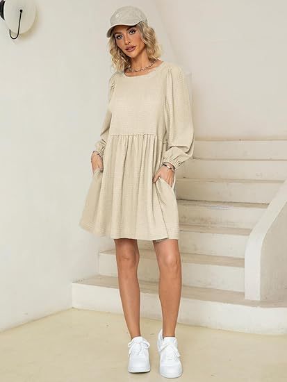 2024 🔥 Womens Flowy Summer Puff Sleeve Dress