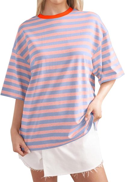 Women Oversized Striped Color Block Shirt (BUY 2 FREE SHIPPING)