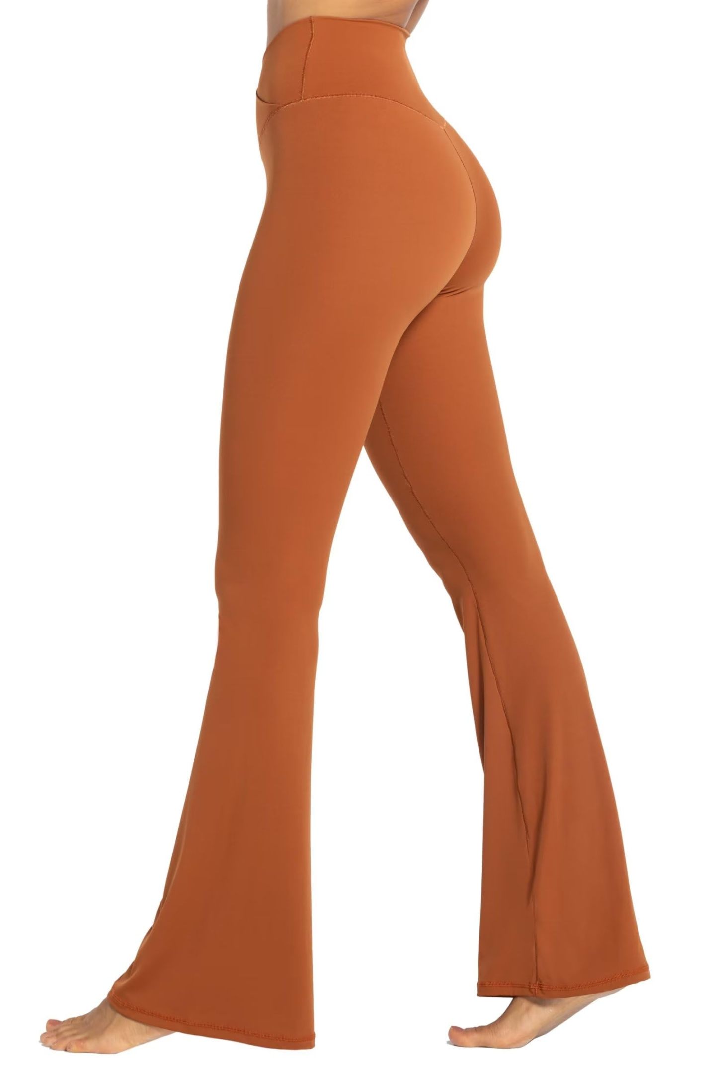 Womens Flare Leggings with Tummy Control Crossover Waist and Wide Leg
