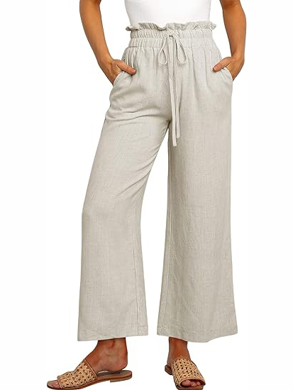 Women's Casual Drawstring Wide Leg Pants